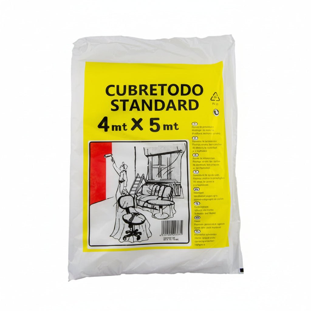 Plástico Cubretodo 4x5 m 7 Micras – Protección para Pintura y Reformas
