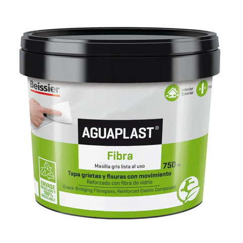 Aguaplast Pasta con Fibra 750 ml – Reparaciones Resistentes Grietas y Agujeros