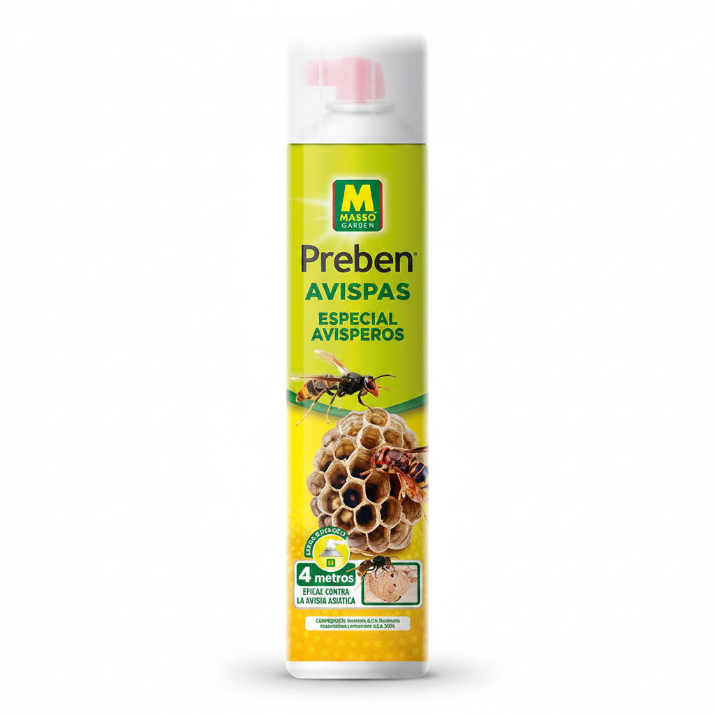 Insecticida Avispas MASSO PREBEN 750ml – Elimina Avisperos, Alcance 4 Metros, Acción Inmediata