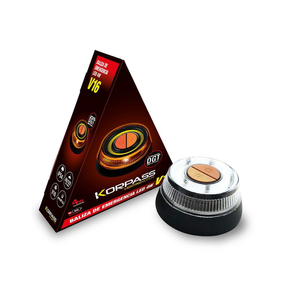 Baliza de Emergencia V16 Homologada KORPASS 4W – Luz LED, Sin Triángulo