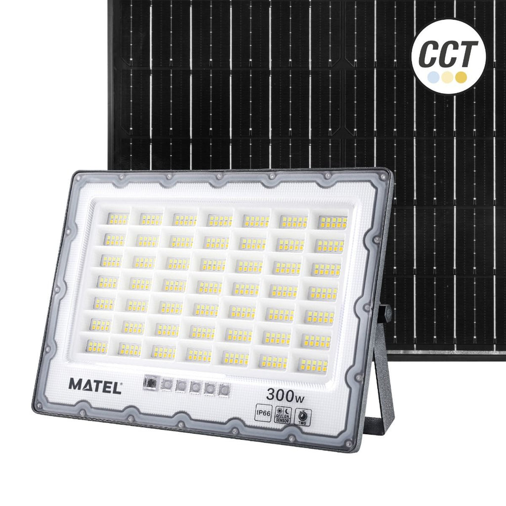 Proyector LED Solar 300W CCT IP65 – Batería 18000mAh, 2500 Lúmenes, Tope de Gama