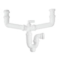 Sifón Desagüe Fregadero Doble 1 1/2" – Tubo 40mm Extensible con Toma Lavadora