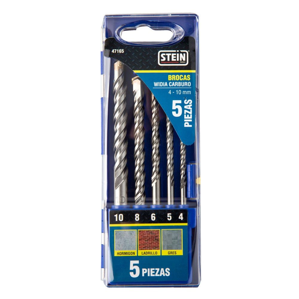 Juego 5 Brocas Widia Carburo STEIN Profesional 4–10 mm