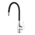 Grifo Monomando para Fregadero con Caño de Goma Flexible – Negro y Gris