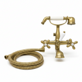 Grifo Bañera y Ducha Vintage Bronce Viejo – Retro con Teleducha, Flexo y Desviador