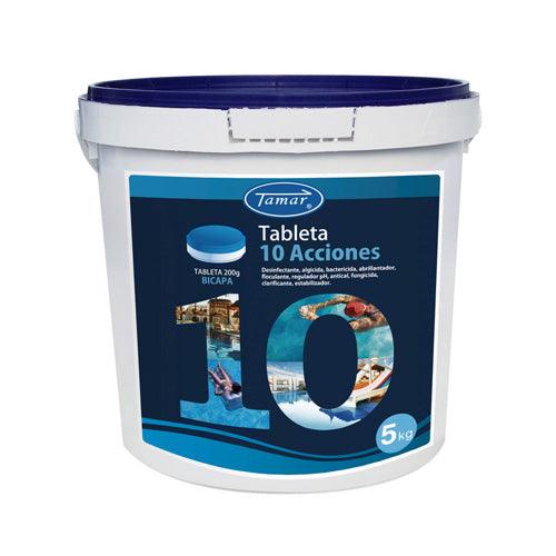 Cloro Piscina 10 Acciones Bicapa TAMAR 5kg – Tabletas 200g Tratamiento Premium
