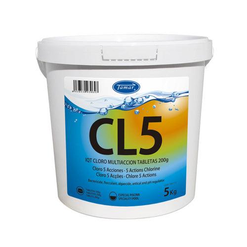 Cloro Piscina 5 Acciones TAMAR 5kg – Tabletas 200g Desinfección Completa