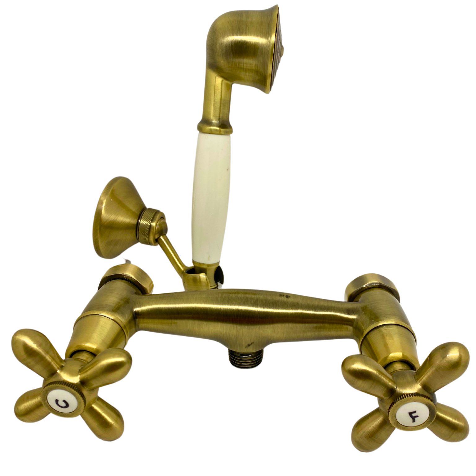 Grifo Ducha Vintage Bronce Viejo Chanel – Retro con Teleducha y Flexo