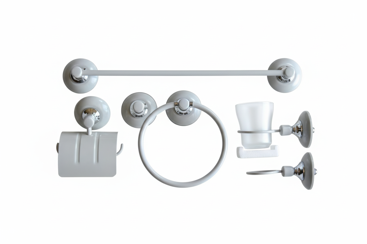 Conjunto Accesorios Baño 6 Piezas Latón – 5 Colores, Diseño Moderno