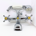 Grifo Bañera y Ducha Vintage Cromo – Estilo Retro con Teleducha y Flexo