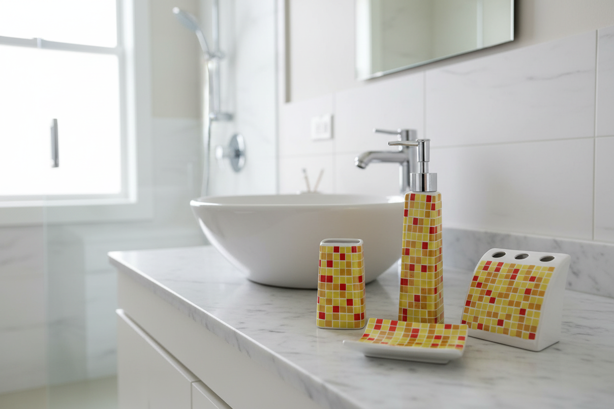 Juego Accesorios Baño Cerámica 4 Piezas Accesorios Baño 4 piezas