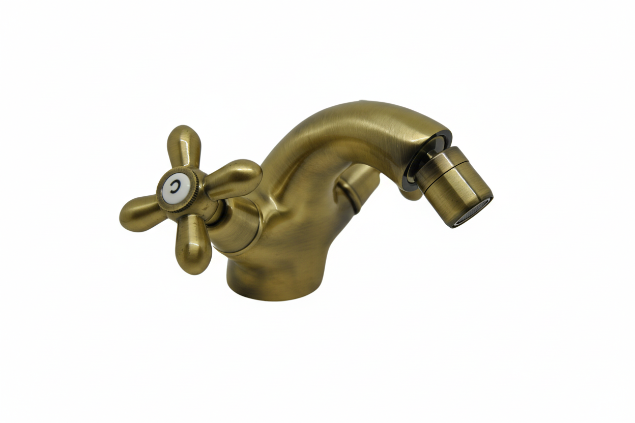 Grifo Bidé Bronce Vintage Chanel – Estilo Retro, Acabado Bronce Envejecido