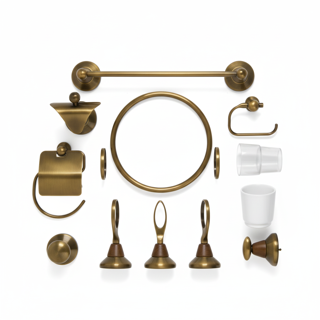 Conjunto Accesorios Baño Bronce Envejecido 6 Piezas – Estilo Vintage Premium