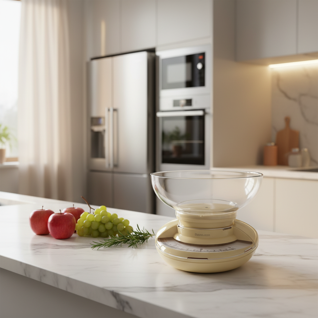 Laica Balanza Mecánica de Cocina LC7107 – Diseño Retro Amarillo Crema, Precisión 3 kg