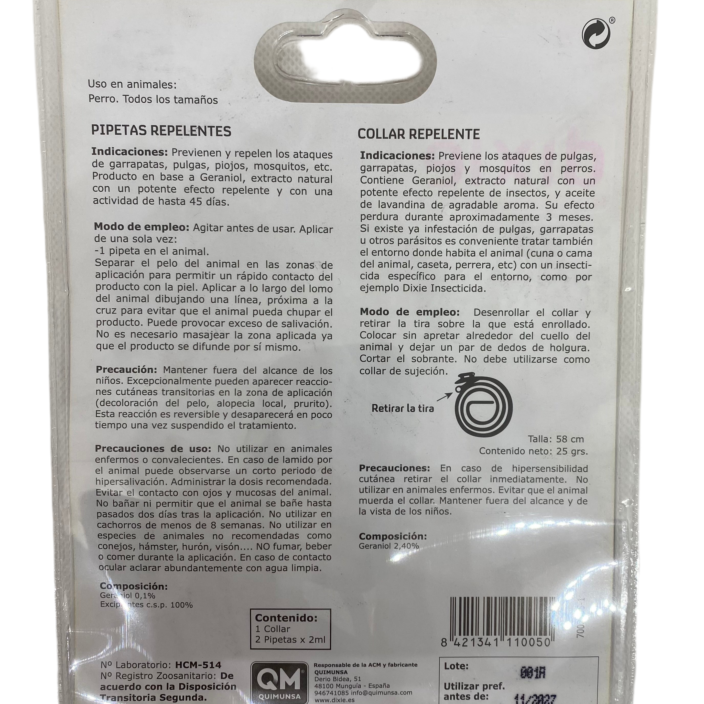 Collar Repelente Antiparásitos + 2 Pipetas – Protección Completa para tu Mascota