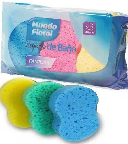 Esponja Baño Mundo Floral Ovaladas – Set 3 Uds, Suave y Duradera