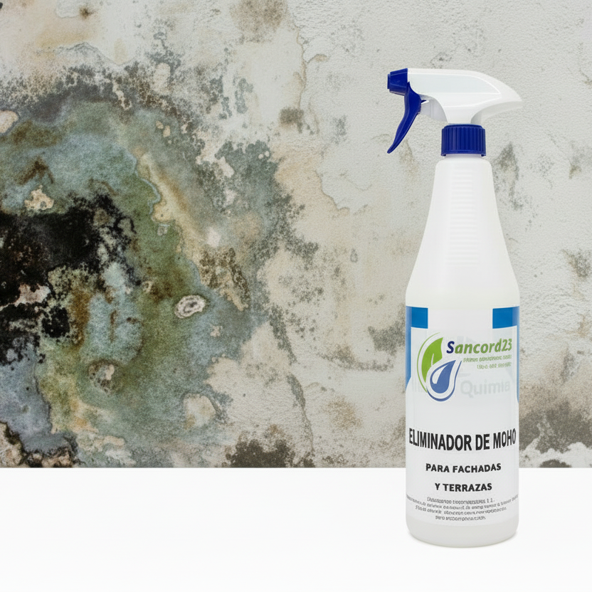 Eliminador de Moho y Verdín Profesional 1L – Antimoho Interior y Exterior con Pulverizador