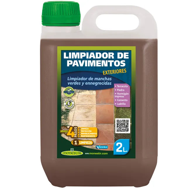 Limpiador de Pavimentos Exteriores Monestir 2 L – Elimina Moho, Verdín y Suciedad sin Esfuerzo