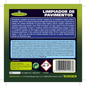 Limpiador de Pavimentos Exteriores Monestir 2 L – Elimina Moho, Verdín y Suciedad sin Esfuerzo