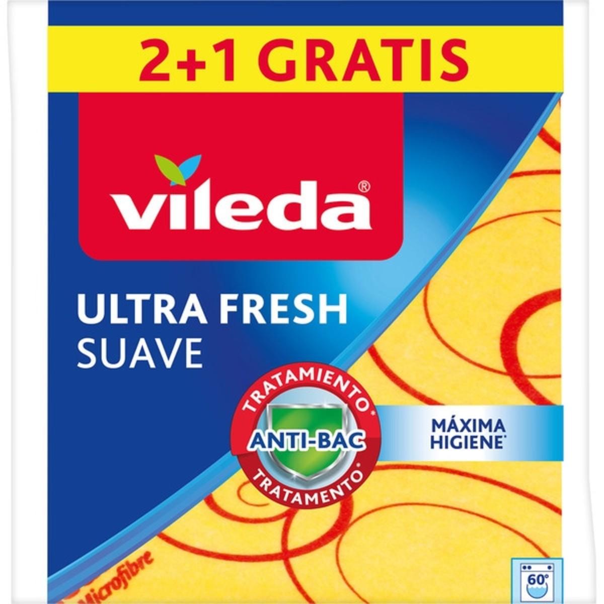 Bayetas de Microfibra Vileda Pack 3 – Limpieza y Secado Rápido, Sin Rayas, Reutilizables