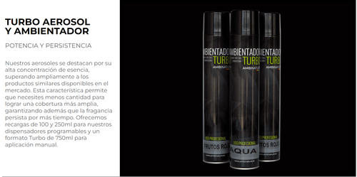 Ambientador Aerosol Turbo 750ml – Alta Concentración, 5 Fragancias, Hogar y Profesional