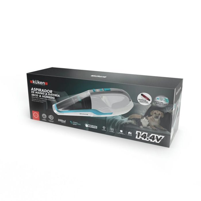 Aspirador de Mano 14.4V Seco y Húmedo – 5000Pa Potente, Especial Mascotas