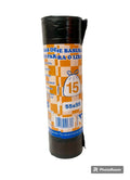 Bolsas de Basura Ecológicas 30L – Rollo 15 Uds, Antigoteo, Cierre Fácil, 55x55 cm