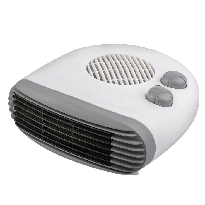 Horizontal Electric Heater 1000W–2000W White – 2 Power Settings, Thermostat