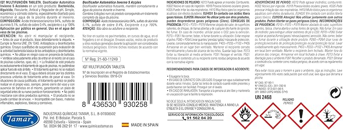 Invernador Flotante Piscina TAMAR – Pastillas Antialgas y Anticongelante
