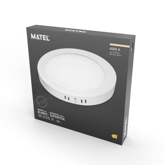 Downlight LED Superficie 18W Blanco Mate – Luz Neutra 4000K Redondo