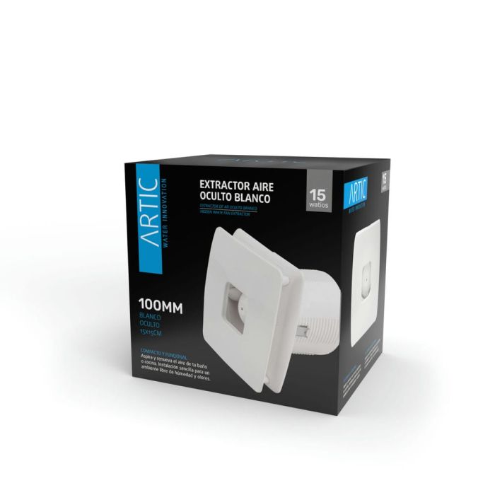 Extractor de Aire Oculto 15W 100mm Blanco – Ventilación Silenciosa y Discreta