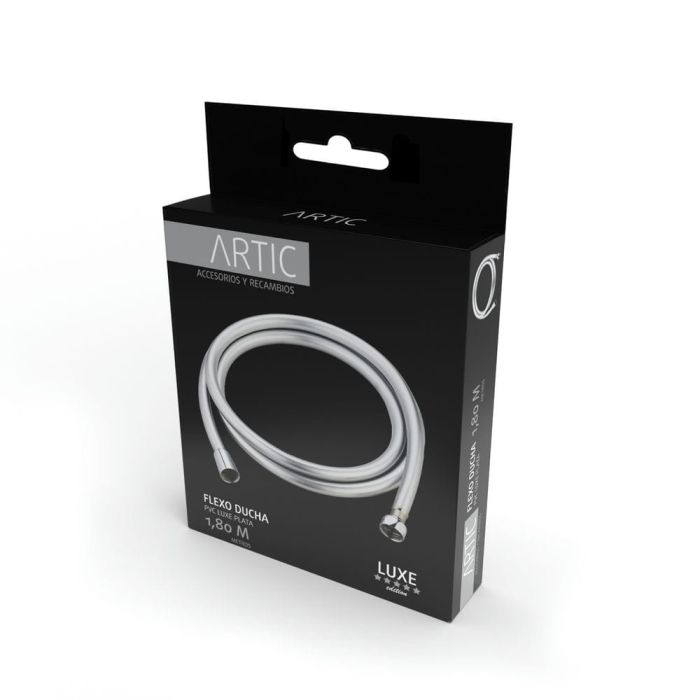 Flexo de Ducha PVC Plata 1,8 m – Universal, Flexible y Resistente