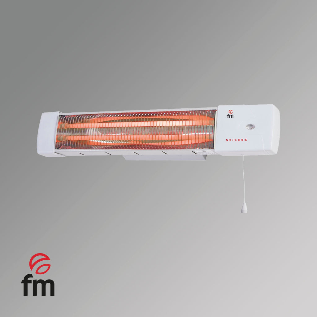 Radiador de Cuarzo Baño Mural 1200W FM 1502-C – 2 Potencias, Instalación Sencilla