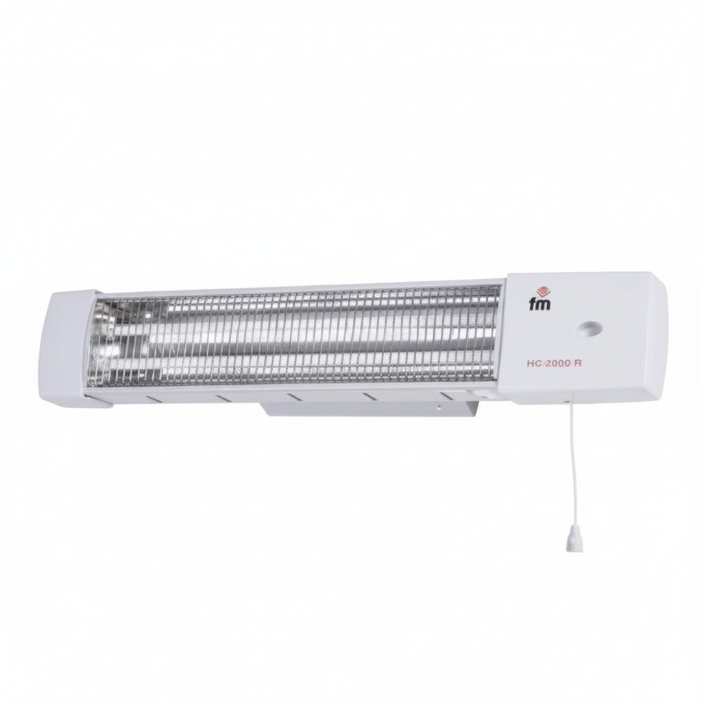 Radiador de Cuarzo Baño Mural 1200W FM 1502-C – 2 Potencias, Instalación Sencilla