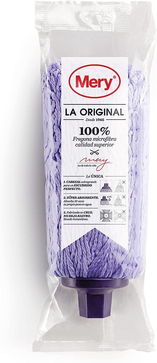 Fregona Microfibra Mery Extragrande – Súper Absorbente, Adaptador Universal, Hogar y Profesional