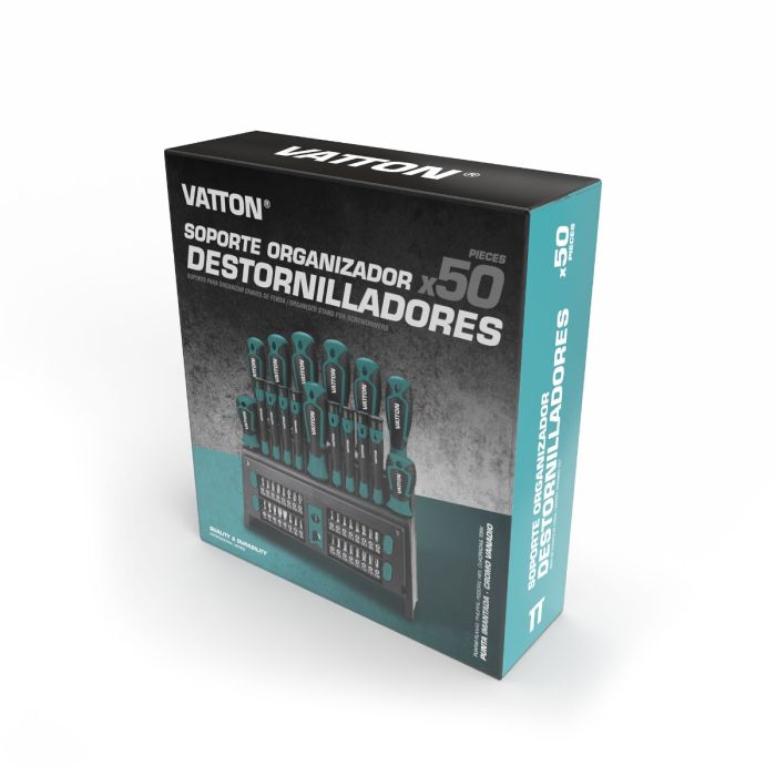Juego de Destornilladores VATTON 50 Piezas con Soporte Organizador – Precisión y Resistencia