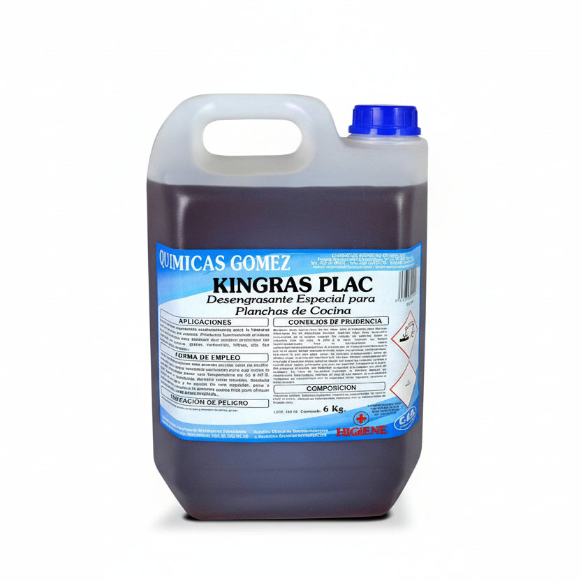 Desengrasante Industrial Kingras Plac 6kg – Planchas y Hornos, Grasa Requemada, En Caliente