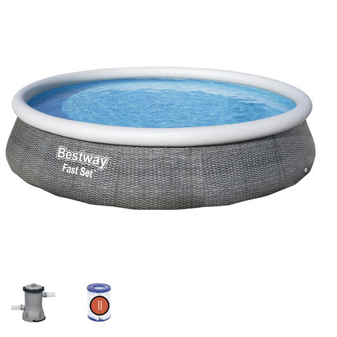 Piscina Bestway Power Steel Redonda 457x84 cm con Bomba Filtrante