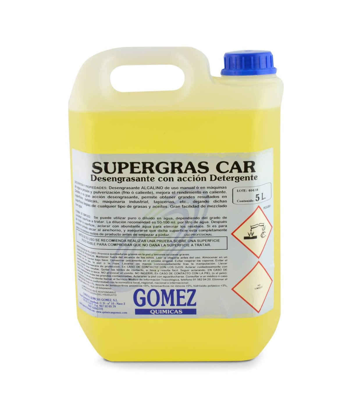 SUPERGRAS CAR Desengrasante Alcalino Profesional 5L – Acción Inmediata en Talleres y Automoción