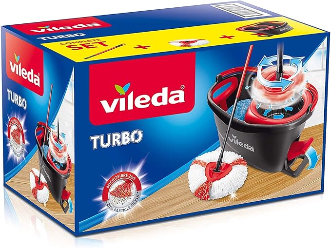Sistema Fregona Vileda Easy Wring & Clean Turbo – Cubo con Pedal y Escurridor